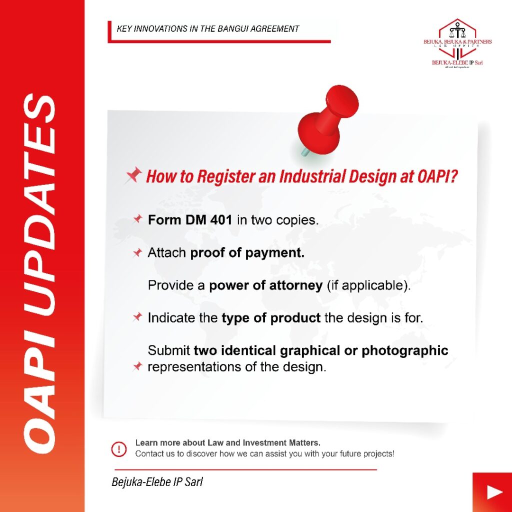 How to Register to an Industrial Design at OAPI ? – BEJUKA,BEJUKA ...